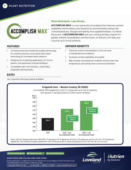 ACCOMPLISH MAX Corn Trial (Michigan)