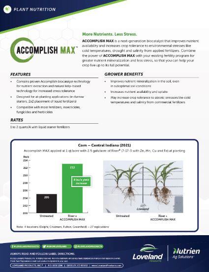 ACCOMPLISH MAX Corn Trial, with Riser (Indiana)